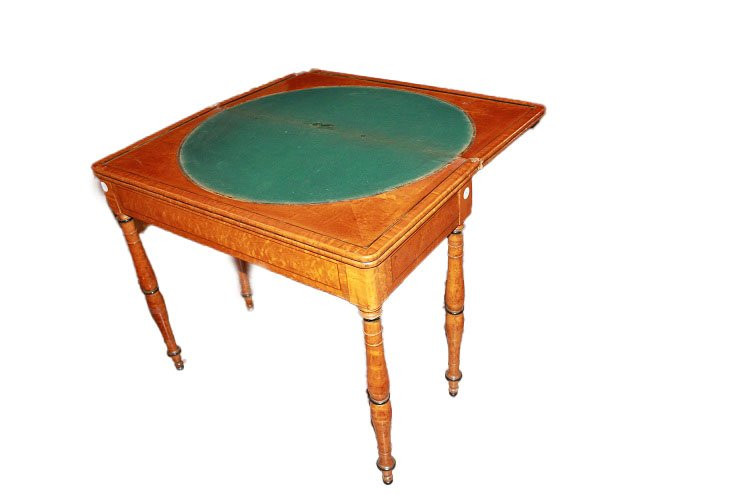 Tavolino inglese della seconda metà del 1800, stile Sheraton, in legno di acero-photo-4