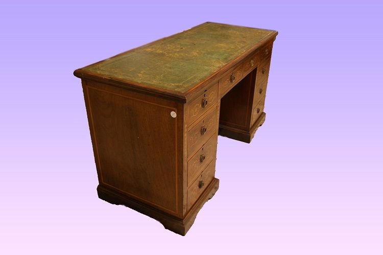 Scrivania ministeriale inglese della seconda metà 1800, stile Vittoriano, in legno di mogano-photo-1