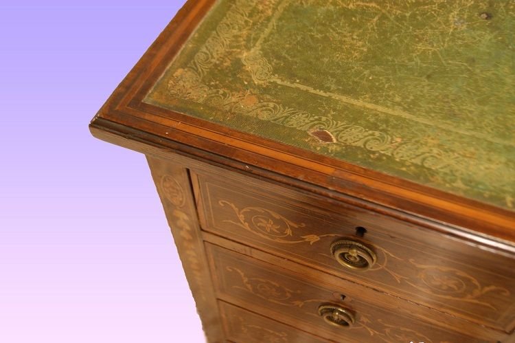 Scrivania ministeriale inglese della seconda metà 1800, stile Vittoriano, in legno di mogano-photo-2