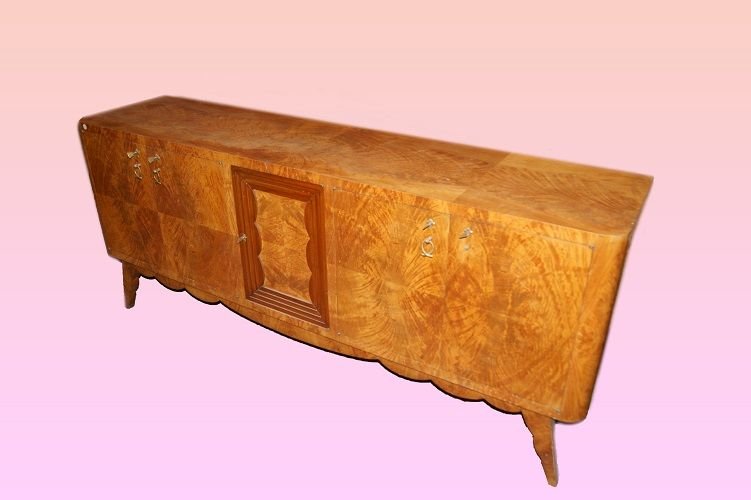 Credenza italiana della prima metà del 1900, stile Decò, in legno di betulla-photo-2