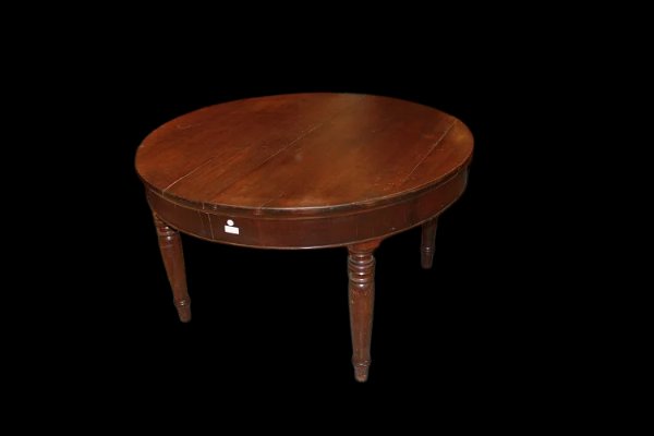 Grande tavolo circolare allungabile italiano della prima metà del 1800, stile Luigi Filippo, in-photo-2