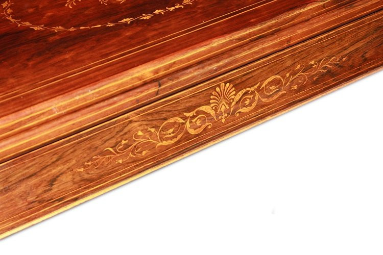 Tavolino da gioco francese della prima metà del 1800, stile Carlo X, in legno di palissandro-photo-2