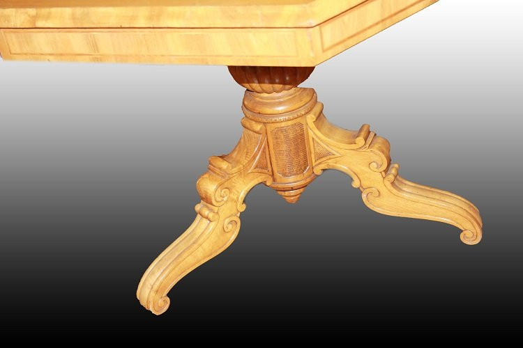Tavolino Rolo, italiano di metà 1800, in legno di noce-photo-3