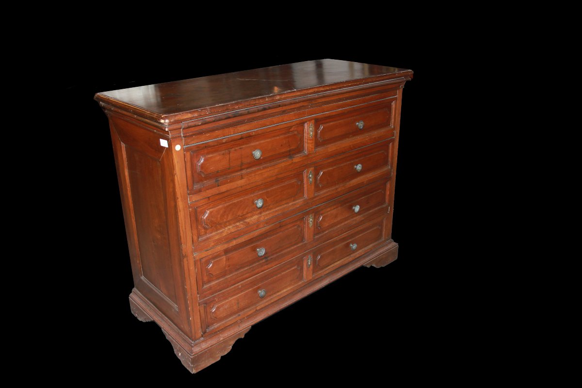 Canterano italiano del 1600 in legno di noce. Presenta 1 piccolo cassettino sottopiano e 4 gran-photo-2