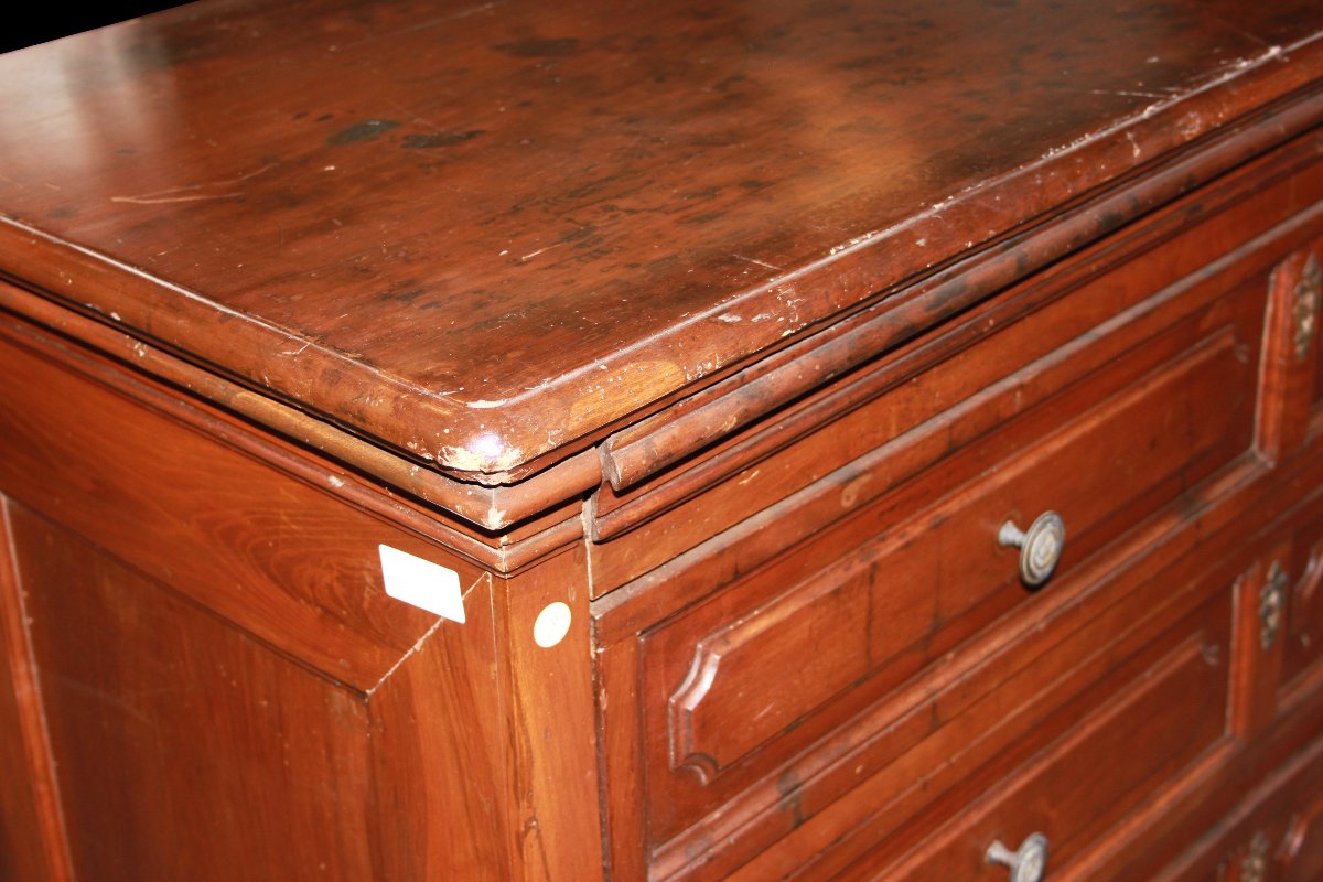 Canterano italiano del 1600 in legno di noce. Presenta 1 piccolo cassettino sottopiano e 4 gran-photo-2