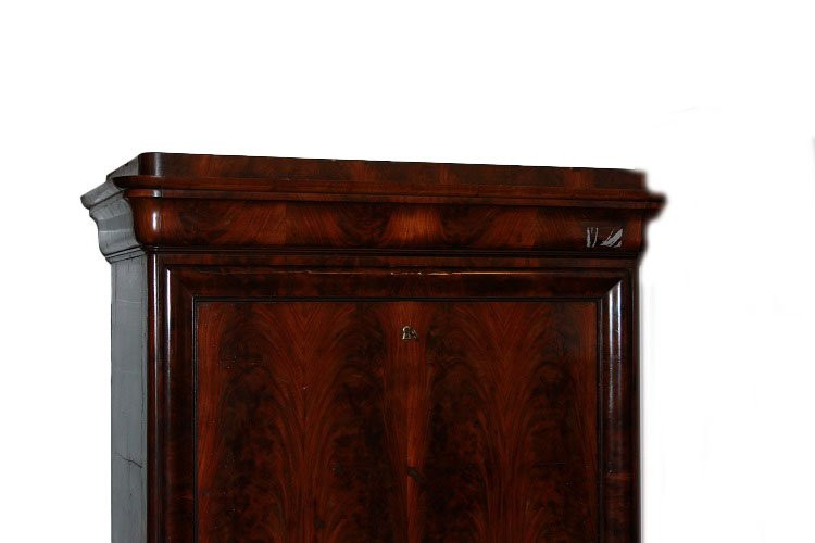 Grande secretaire Nord Europa della seconda metà del 1800, stile Biedermeier, in legno di mogan-photo-2