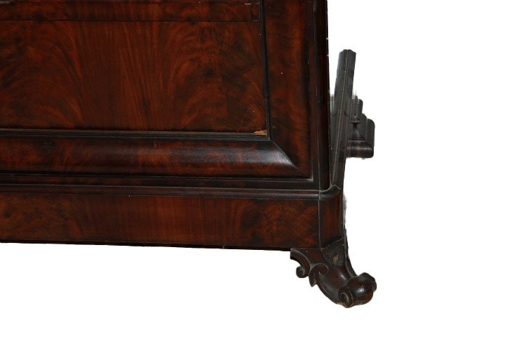 Grande secretaire Nord Europa della seconda metà del 1800, stile Biedermeier, in legno di mogan-photo-2