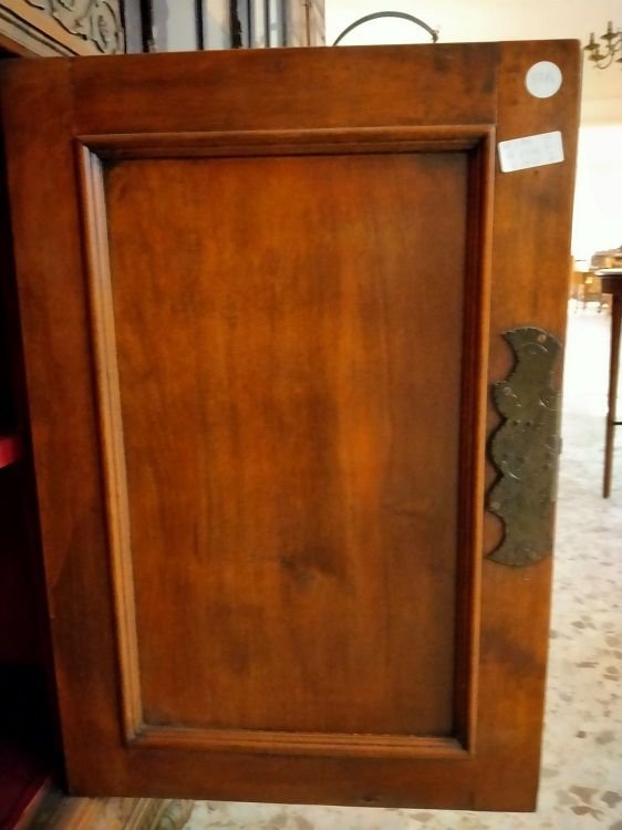 Credenza doppio corpo italiana, in noce, della prima metà del 1900. Riccamente intagliata-photo-6