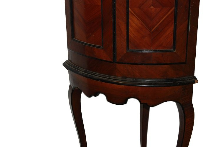 Angoliera francese di inizio 1800, stile Luigi XV, in legno di noce-photo-3