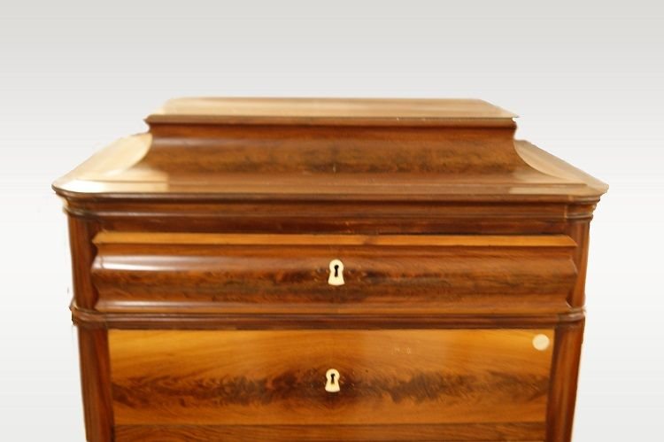 Settimanale Nord Europa della prima metà del 1800, stile Biedermeier, in legno di mogano e pium-photo-2