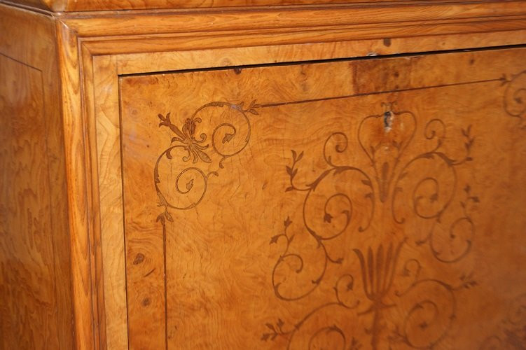 Stupendo secretaire francese della prima metà del 1800, stile Carlo X, in legno frassino -photo-4