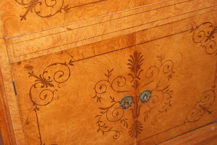 Stupendo secretaire francese della prima metà del 1800, stile Carlo X, in legno frassino -photo-2