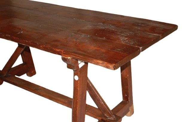 Grande Tavolo fratino italiano di inizio 1700 3 metri in legno di noce-photo-2