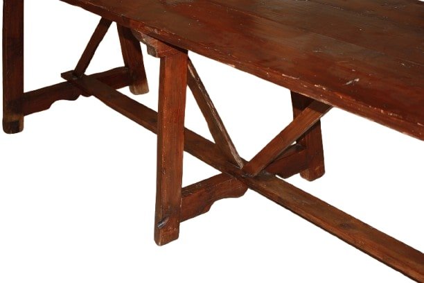 Grande Tavolo fratino italiano di inizio 1700 3 metri in legno di noce-photo-3
