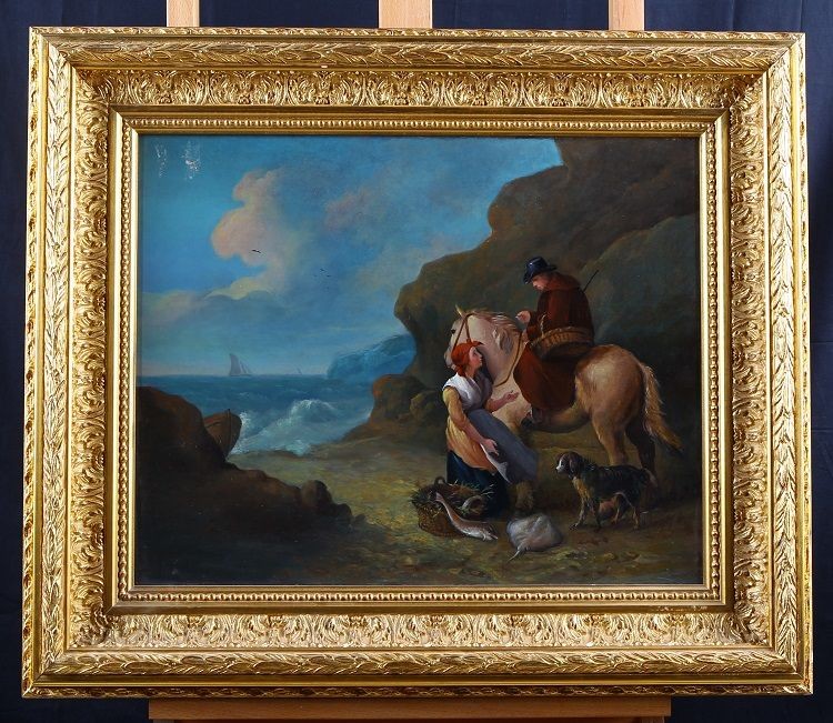 Olio su tela inglese dalla pregiata fattura, di fine 1700, figlio della scuola pittorica del pi
