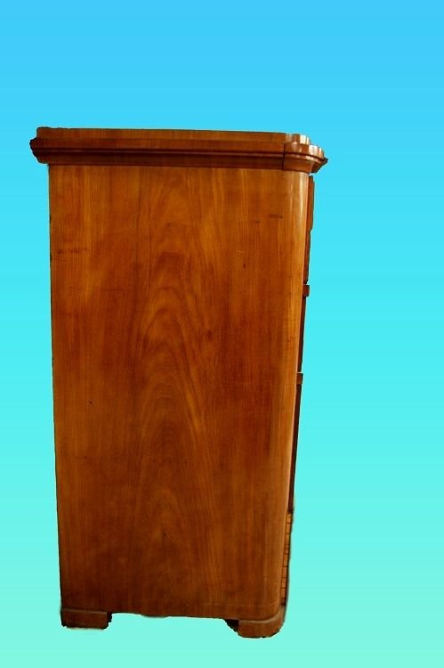 Comò Nord Europa di metà 1800, stile Biedermeier, in legno di mogano e piuma di mogano. Present-photo-4