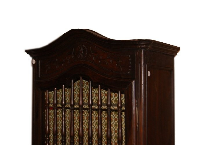 Mobiletto vetrina portapane francese di inizio 1800 stile Provenzale in legno di castagno. Pres-photo-1