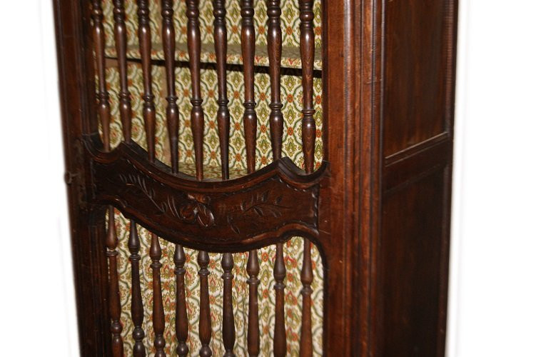Mobiletto vetrina portapane francese di inizio 1800 stile Provenzale in legno di castagno. Pres-photo-2