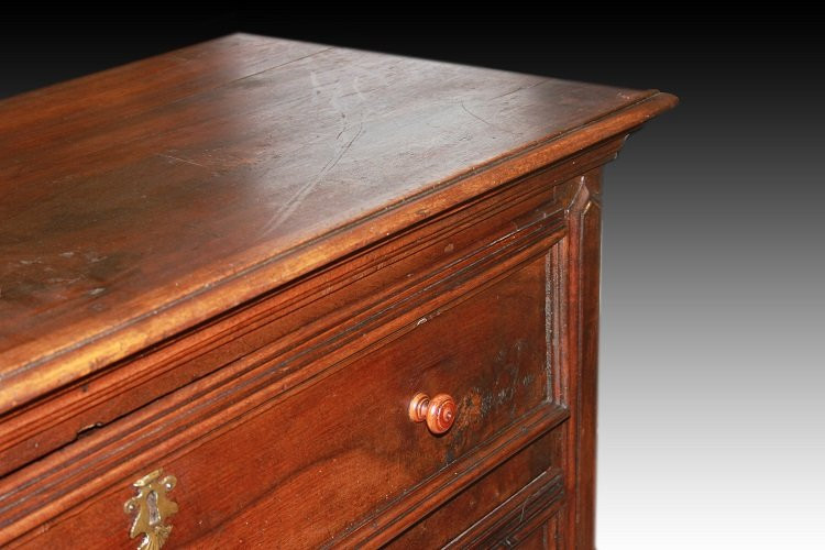 Canterano cassettone italiano Lombardo Veneto di fine 1600 inizio 1700 in legno di noce-photo-2