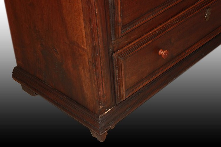 Canterano cassettone italiano Lombardo Veneto di fine 1600 inizio 1700 in legno di noce-photo-1