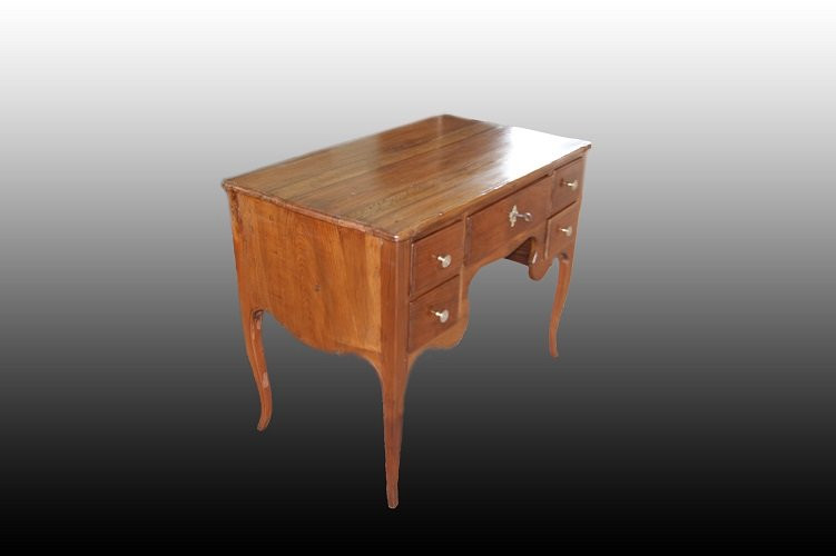 Scrittoio francese di fine 1700 inizio 1800, stile Transizione, in legno di noce-photo-3