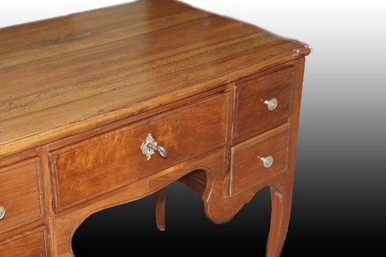 Scrittoio francese di fine 1700 inizio 1800, stile Transizione, in legno di noce-photo-4