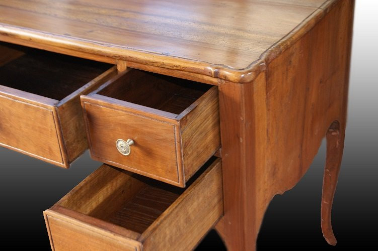 Scrittoio francese di fine 1700 inizio 1800, stile Transizione, in legno di noce-photo-2