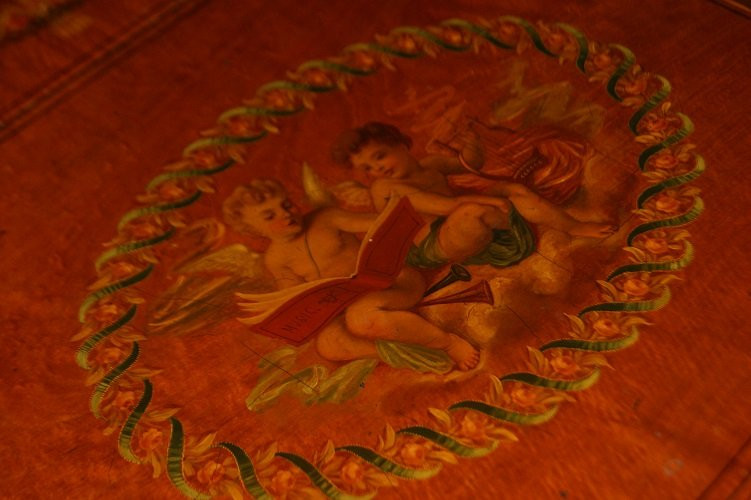 Bellissimo tavolino con alette inglese della prima metà del 1800, stile Sheraton, in legno di s-photo-2