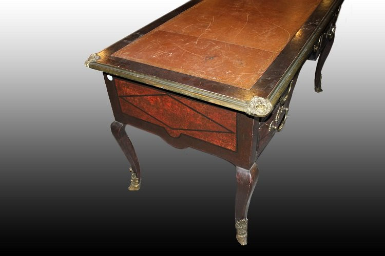 Bellissima scrivania francese di fine 1800 inizio 1900, stile Luigi XV, in legno laccato tinto -photo-4