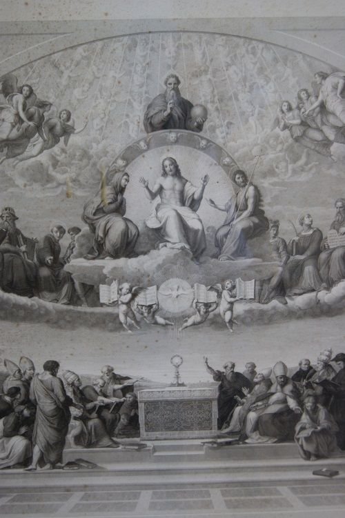 Stampa tedesca della seconda metà del 1800 raffigurante "Il giudizio universale" rappresentazio-photo-3