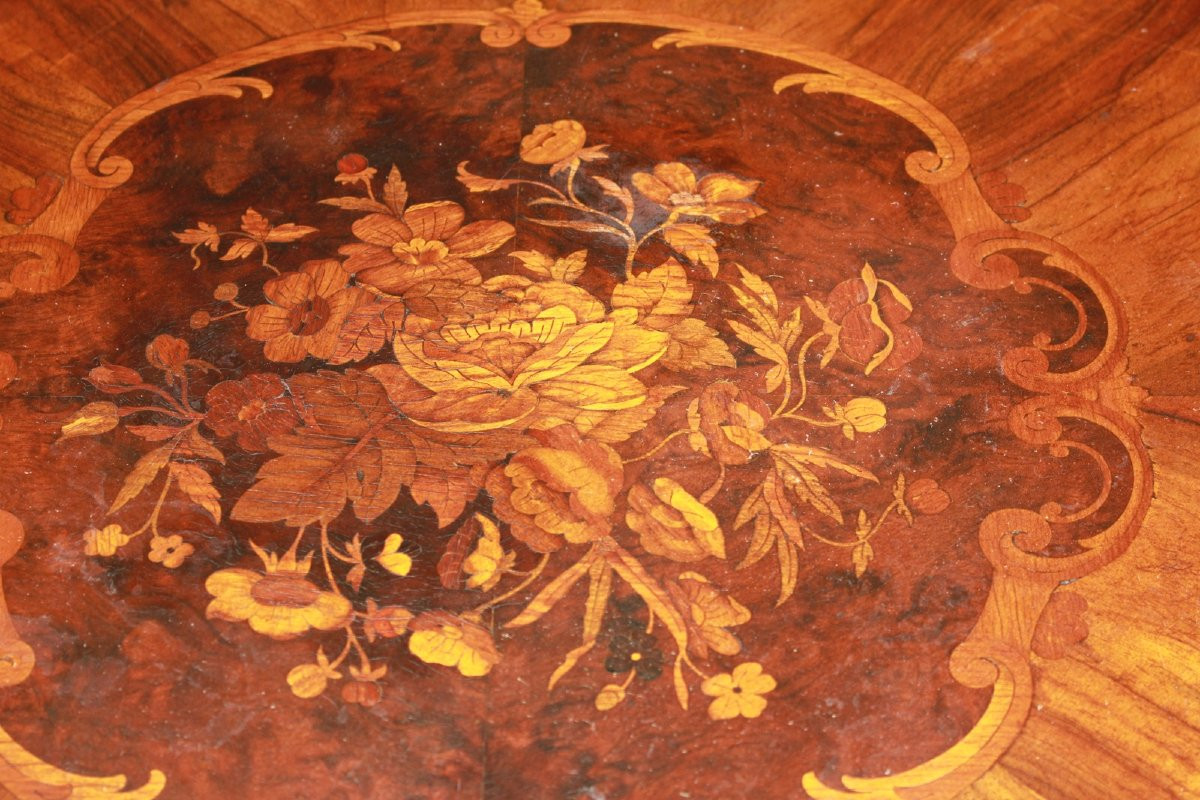 Tavolo circolare fisso inglese Stile Vittoriano in legno di Noce-photo-3