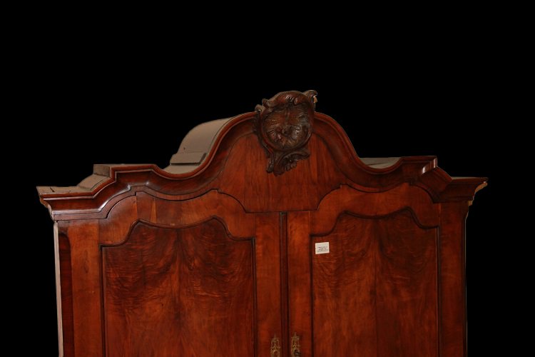 Trumeau olandese della seconda metà del 1700, stile Chippendale, in legno di noce-photo-3