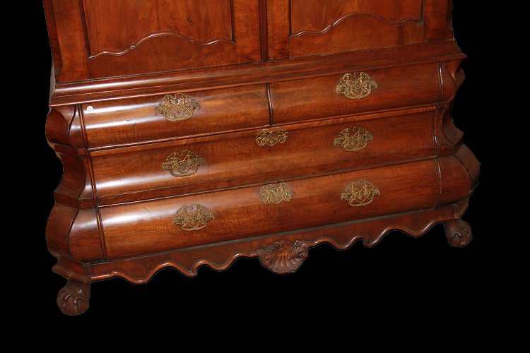 Trumeau olandese della seconda metà del 1700, stile Chippendale, in legno di noce-photo-4
