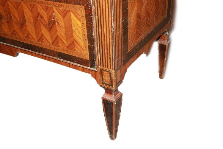 Magnifico cassettone italiano Piemontese della seconda metà del 1700, stile Luigi XVI, in legno-photo-1