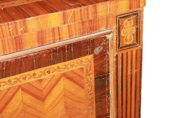 Magnifico cassettone italiano Piemontese della seconda metà del 1700, stile Luigi XVI, in legno-photo-3
