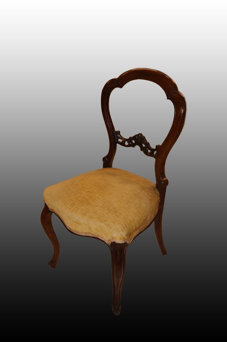Gruppo di 4 elegantissime sedie francesi della seconda metà del 1800, stile Luigi Filippo-photo-2