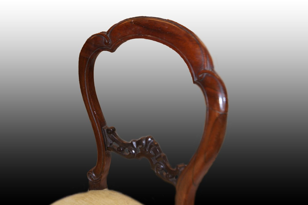 Gruppo di 4 elegantissime sedie francesi della seconda metà del 1800, stile Luigi Filippo-photo-3
