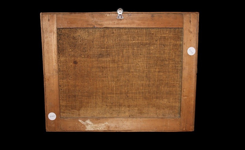 Olio su tela fiammingo di fine 1600 inizio 1700 raffigurante Maniscalco con personaggi-photo-1