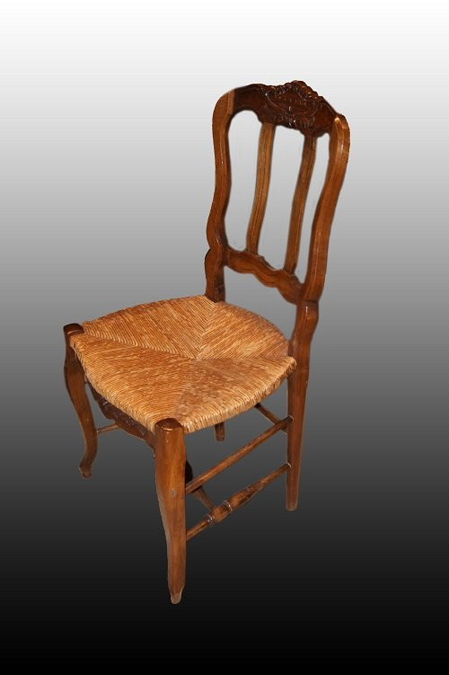 Gruppo di 6 sedie francesi di fine 1800, stile Provenzale, in legno di rovere-photo-2