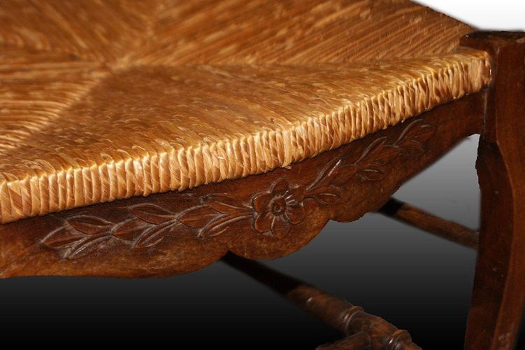 Gruppo di 6 sedie francesi di fine 1800, stile Provenzale, in legno di rovere-photo-4