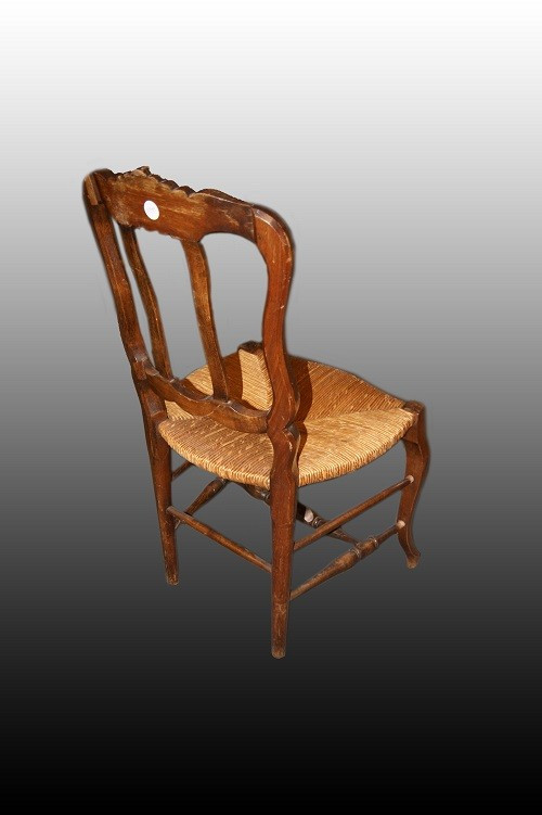 Gruppo di 6 sedie francesi di fine 1800, stile Provenzale, in legno di rovere-photo-1