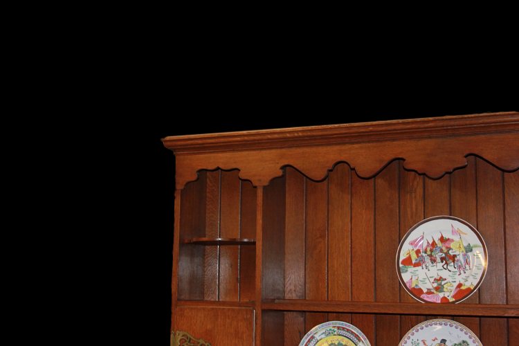 Credenza inglese di fine 1700 inizio 1800, stile Queen Anne, in legno di rovere-photo-2