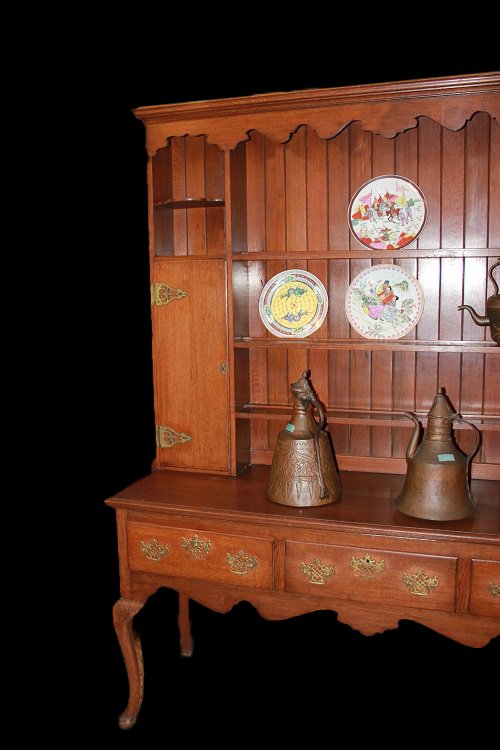 Credenza inglese di fine 1700 inizio 1800, stile Queen Anne, in legno di rovere-photo-4