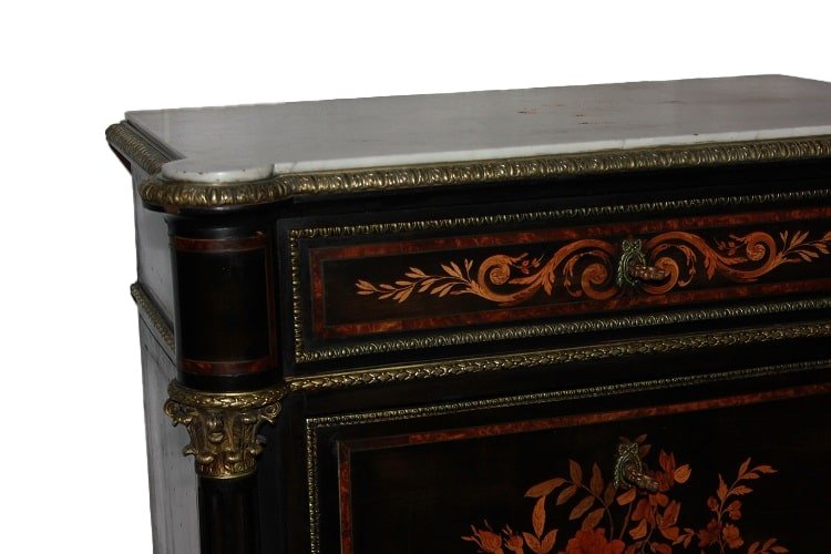 Secretaire francese della seconda metà del 1800, stile Napoleone III, in legno di mogano-photo-2