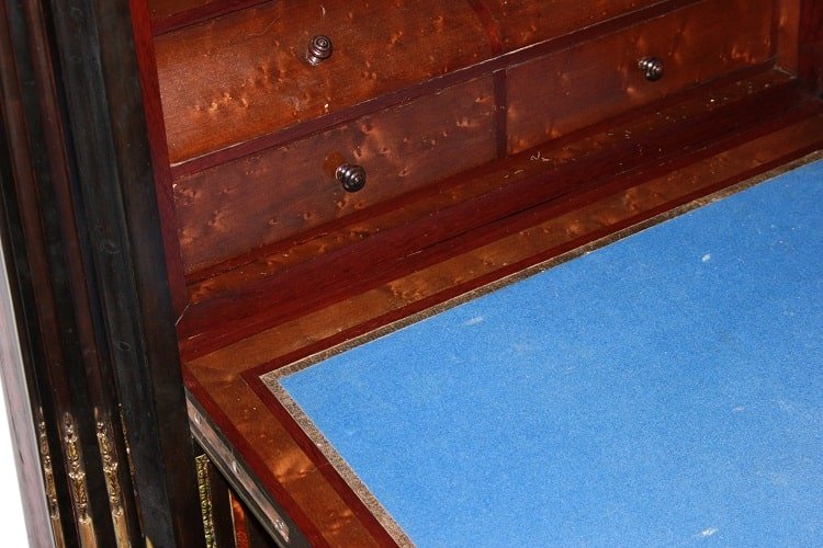 Secretaire francese della seconda metà del 1800, stile Napoleone III, in legno di mogano-photo-4
