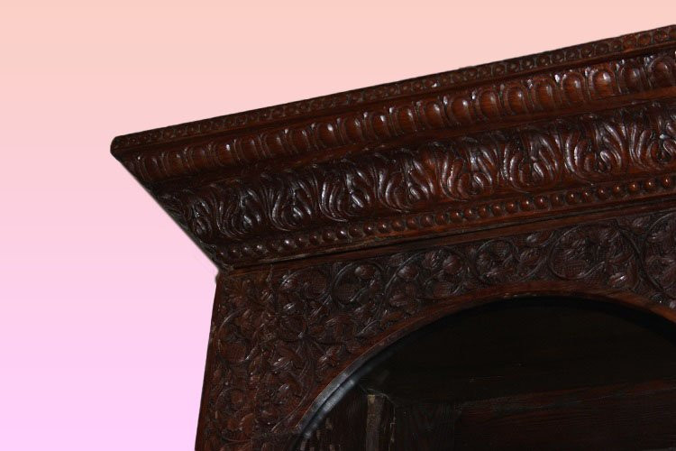 Grande libreria Indiana della seconda metà del 1800 in legno esotico-photo-4