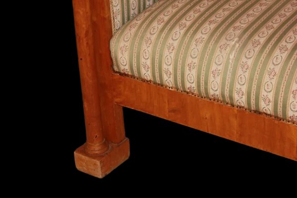Divano Nord Europa della prima metà del 1800, stile Biedermeier, in legno di betulla-photo-2