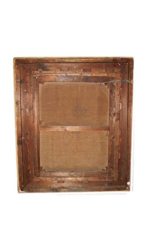 Splendido olio su tela francese di inizio 1800 raffigurante ritratto di Fanciulla con velo-photo-1