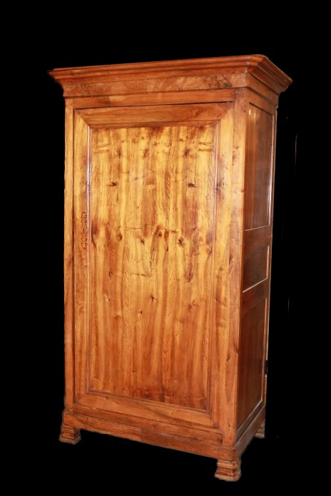 Armadio stipo ad 1 porta francese di metà 1800, stile Luigi Filippo, in legno di noce