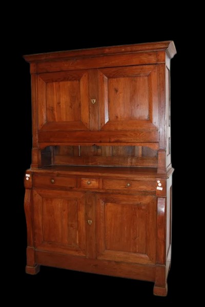 Grande magnifica credenza francese della prima metà del 1800, stile Impero, in legno di rovere.